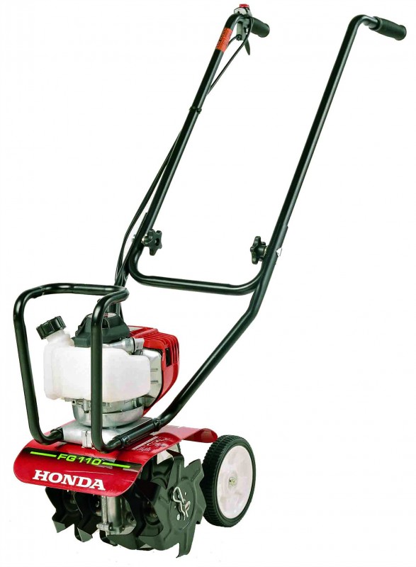 small-tiller-rental Honda FG110 compact gas cultivator rental for garden and landscaping projects